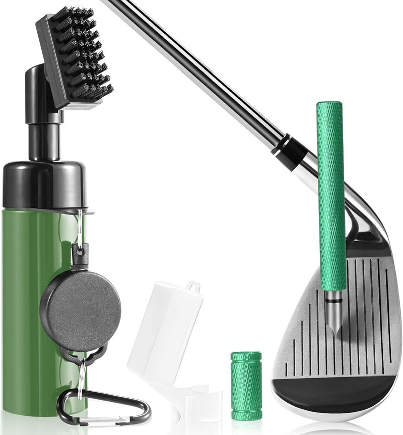 Wynaura Pro Golf Club Cleaner Brush with Golf Groove Sharpener Tool Suitable for U & V-Grooves 8 Inches Golf Water Brush with Retractable Clip Hold 5oz of Water Perfect Golf Accessories for Men/Women - Image 1